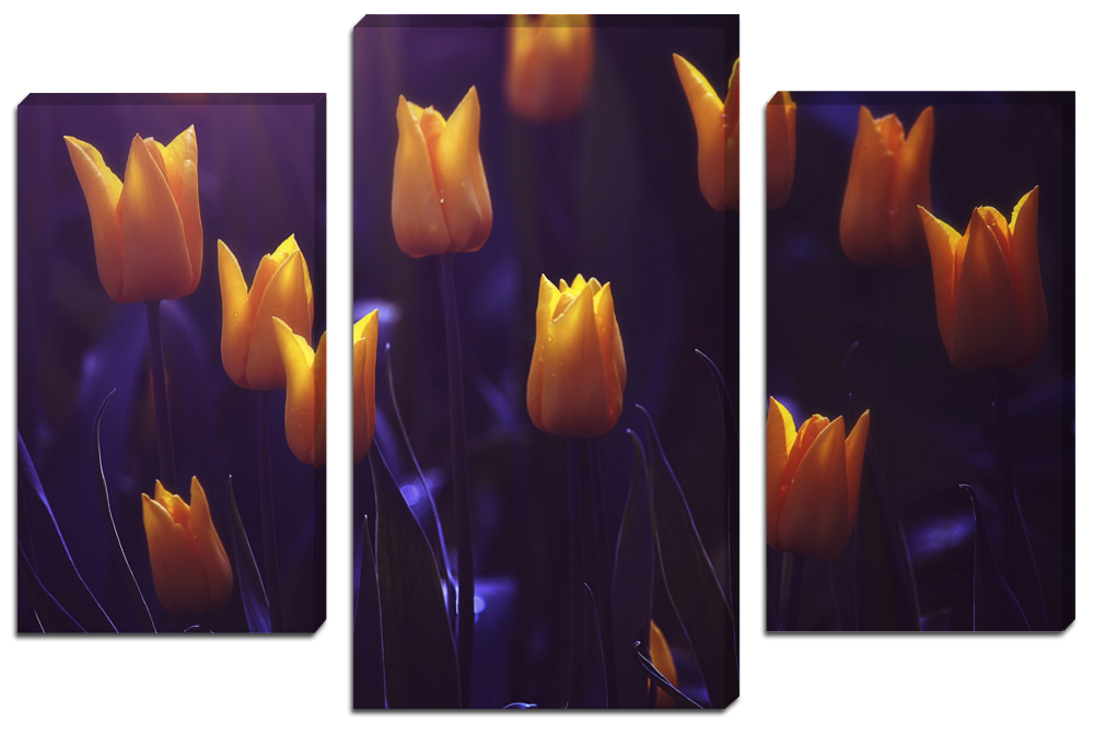 Модульная картина "Желтые тюльпаны"
