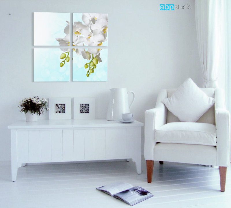 Модульные картины "Белая орхидея"