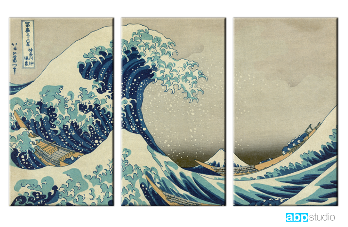 Модульные картины МС07 Большая волна в Канагаве - купить картины из  нескольких частей в интернет-магазине ABPstudio